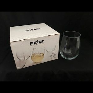 NEW! Anchor Hocking Signatures 4 pc Stemless Wine